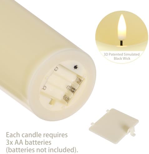 Outdoor Flameless Candles with Remote Waterproof LED Pillar Candle Set of 2 - Image 7