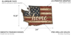 Washington "Home" State Shape Sign — Vintage American Flag Wall Decor — UV-Printed Aluminum (Not Real Wood) — Patriotic State Pride Art for Indoors & Outdoors — Made in USA - Image 2