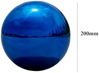 Outdoor Garden Gazing Mirror Ball: Gazing Ball, Stainless Steel Garden Mirror Globe, for Home Outdoor Pond Swimming Pool Decoration Gift, Hollow Floating Reflective Globe (Blue,8in) - Image 2
