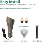 Lumina Lighting® 5W Landscape Lighting 12V Landscape Lights Low Voltage Landscape Spotlights Warm White Waterproof Outdoor Replaceable LED Bulb for Garden,Lawn,Porch,Patio and Yard (Bronze) (2-Pack) - Image 2