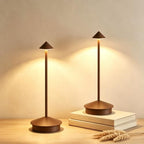 EJQ 2 Pack LED Cordless Table Lamp, Portable 6000mAh Rechargeable Aluminum, Touch Control Outdoor Table Lamp, 3 Color Dimmable Cordless Table Lamps for Restaurant, Patio, Bedroom, Outdoor - Brown by EJQCordlessTableLamp