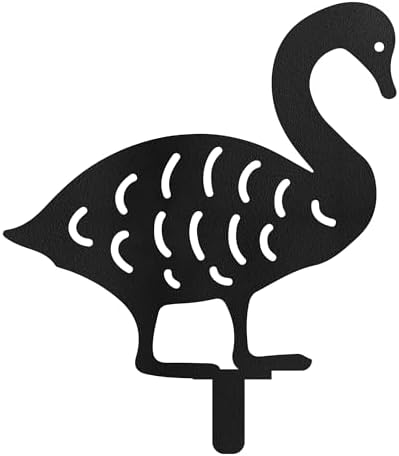 Swan Metal Garden Stake Decorative, Elegant Bird Design Silhouette Statues for Yard Art, Outside, Patio, Outdoor Decor, Garden Decorations, Lawn Ornaments - 20" Black - Image 2