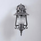 Aluminum Vintage Kerosene Lantern Outdoor Wall Lantern Light Fixture – Waterproof Exterior Porch Sconce with Frosted Glass, Rustic Farmhouse Style for Patio, Garden, Garage - Image 5