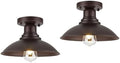 GOLDHILL 10.5" Semi Flush Mount Barn Light 2-Pack, Rust-Proof Metal Ceiling Fixture Set, Vintage Farmhouse Lighting for Garage, Porch & Mudroom, Damp Rated by Goldhill