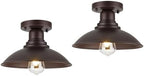 GOLDHILL 10.5" Semi Flush Mount Barn Light 2-Pack, Rust-Proof Metal Ceiling Fixture Set, Vintage Farmhouse Lighting for Garage, Porch & Mudroom, Damp Rated by Goldhill