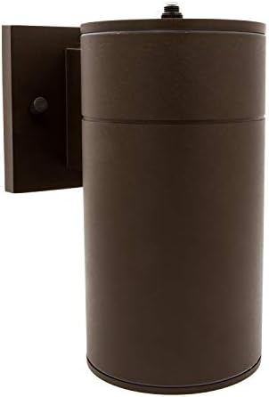 Maxxima Brown Cylinder LED Outdoor Wall Light, 840 Lumens, 3000K, Photocell - Image 2