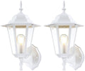 Outdoor Wall Light Fixture, Aluminum Glass, White, 2 Pack by KumtinSmart