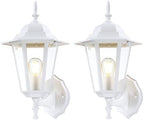 Outdoor Wall Light Fixture, Aluminum Glass, White, 2 Pack by KumtinSmart