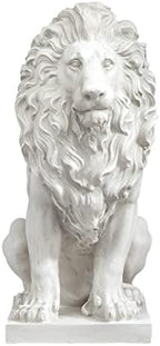 Design Toscano Lion of Florence Sentinel Indoor/Outdoor Animal Statue, 28 Inch Tall, Cast Stone Resin, Antique Stone Finish - Image 3