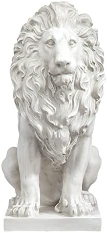 Design Toscano Lion of Florence Sentinel Indoor/Outdoor Animal Statue, 28 Inch Tall, Cast Stone Resin, Antique Stone Finish - Image 3
