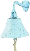 Hampton Nautical K-0272-dark blue Whitewashed Cast Iron Hanging Ship's Bell, 6", Dark Blue by HANDCRAFTED+NAUTICAL+D%C3%89COR