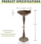 Cast Iron Pedestal Bird Bath,Metal Bird Bath for Outdoor,Vintage Birdbath - Image 3