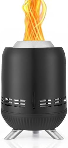 9 Inch Tabletop Fire Pit, Portable Stainless Steel Table Firepit, Black by EchoSmile