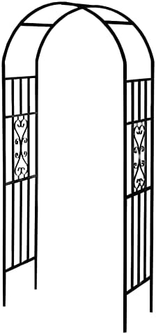 Metal Pergola Arbor, 100" H x 45" W Garden Arch Archway for Wedding Ceremony Party Curved Iron Plants Trellis Stand Use for Outdoor Garden Climbing Plants by SCENDOR