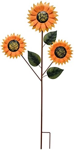 35.4" H Metal Sunflower Garden Stake, Weather Proof Flower Stake for Spring Decor Yard Art Garden Decorations for Outdoor Patio, Lawn, Yard, Pathway Walkway by KKILIPES