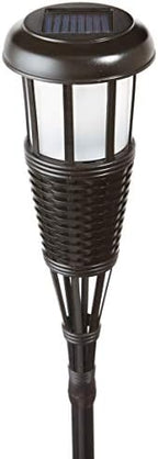 Newhouse Lighting FLTORCH4-B Solar-Powered Flickering Flame Outdoor Island Torches, 4-Pack, Dark Chocolate,Black - Image 3