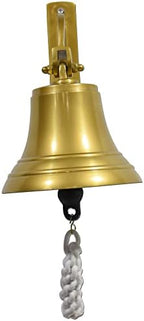 6" Ship Bell - Large Brass Sleigh Bell, Wall Mounted Hanging Nautical for Dinner Christmas Service Craft Farmhouse Maritime Church Pirate House - Image 3