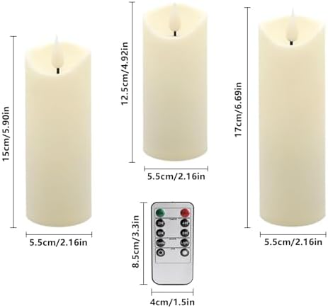 24 Pack Flameless LED Pillar Candles with Remote - Battery Operated Ivory Candles, Waterproof, 3 Sizes for Wedding Centerpieces, Christmas Decor, Home Party, Tabletop Lighting - Image 4