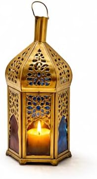 Moroccan Brass Wall Lamp Sconce Home Decor, Handmade Lighting Copper Metal Lights Turkish Lamp, Ramadan Candle Lantern, Candle Holder, Indoor Outdoor, Patio, Porch, Shelf, Garden (Candle) - Image 7