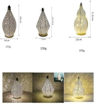 Moroccan Style Vintage Lantern Metal Decorative Table Lamp 9.84" Tall Moroccan Lantern Decorative Candle Holder Lamp for Home Living Room Bedroom Garden Yard Weddings Parties 01 - Image 2