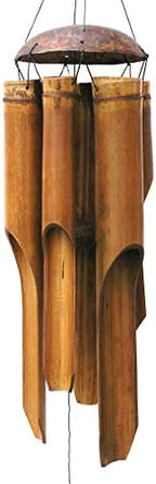 Cohasset Gifts Bamboo Wind Chime | #134 | Plain Antique Bamboo Wind Chime | Wood, Outdoor, Home Décor for Decks, Garden, Porch | Large | Natural Wood Finish | by CohassetGiftsGarden