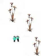 Flamed Copper Three Calla Lilies Garden Stake with Bells，Triple bluebells Garden Stake，Weatherproof Outdoor Yard Sculpture for Lawn, Patio and Pathway Decoration (3) by Unknown