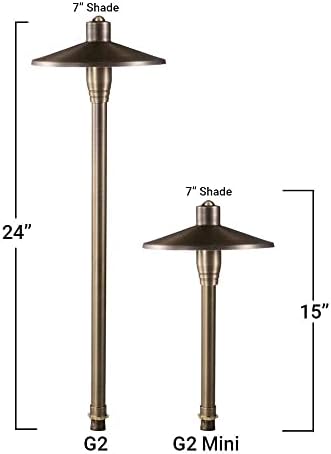 G2 12V Brass Mini Path Light (15" Tall) & 3W 2700K G4 LED Bulb - Image 6