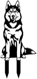 14" Siberian Husky Statue Garden Stake by Unknown