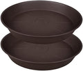 2 Pack of 20 22 inch Plant Saucer, 3.6" Depth Tray, Large Deep Heavy Duty Saucers for Pots, Garden Plastic Flower Plant Trays for Indoors Outdoor, Tray for Planter 19-23" (Brown) by Bleuhome