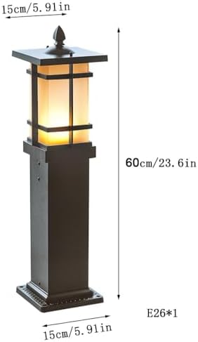 MADISH Outdoor Landscape Path Light Modern Black Waterproof Bollard Light Outside Housing Pathway Light Aluminum Walkway Lighting Hardwired E26 Sideway Post Pole Lighting Patio Porch Exterior Lawn Flo - Image 7