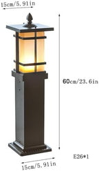 MADISH Outdoor Landscape Path Light Modern Black Waterproof Bollard Light Outside Housing Pathway Light Aluminum Walkway Lighting Hardwired E26 Sideway Post Pole Lighting Patio Porch Exterior Lawn Flo - Image 7