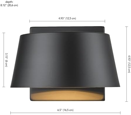 Globe Electric 44782 LED Integrated Outdoor Wall Sconce, Matte Black, 8W, 650 Lumens, 2700 Kelvin, Back Porch Lights, Front Patio, Garage Fixture, Exterior Lighting for House - Image 7