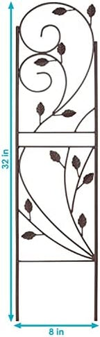 Sunnydaze 32-Inch Rustic Plant Design Outdoor Garden Trellis - Metal Wire Plant Support Trellis for Climbing Plants - Brown - Set of 2 - Image 3