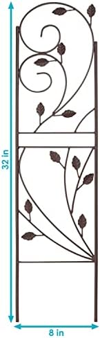 Sunnydaze 32-Inch Rustic Plant Design Outdoor Garden Trellis - Metal Wire Plant Support Trellis for Climbing Plants - Brown - Set of 2 - Image 3