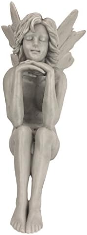 Design Toscano Pondering Secret Garden Fairy Woman Statue Figurine, 5 inches wide, 8 inches tall, Cast Stone Resin, Antique Stone Finish - Image 5