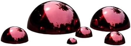 6Pcs Hemisphere Gazing Ball, Stainless Steel Mirror Polished Hollow Half Balls, Seamless Gazing Hemisphere Hollow Floating Reflective Hemisphere for Home Pond Outdoor Wall Decor (Red) by KOIUGAYK