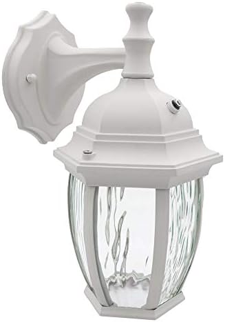 Maxxima LED White Outdoor Wall Light, 580 Lumens 3000K, Dusk to Dawn Sensor by MaxximaLEDLighting