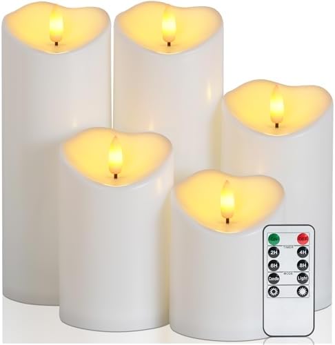 Raycare Outdoor Waterproof Flameless LED Pillar Candles with Remote Timer by Raycare
