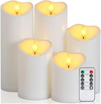 Raycare Outdoor Waterproof Flameless LED Pillar Candles with Remote Timer by Raycare