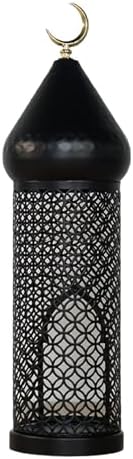 Indoor Lantern Hanging Candle Holder Lantern Led Lamp Iron Lamp with Hollow Frame for Subtle Lighting Suitable for Party Home Study Living Room Event, 36.5cmx9.8cm by Unknown