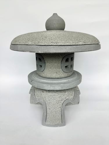 15.7-inches Green Sandstone Pagoda Lantern Garden Statue Outdoor, Garden Landscape Decorative Lamp Ornament for Balcony, Patio, Porch Lawn Decoration (Style 4) - Image 2