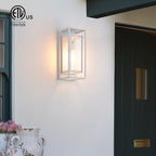 mirrea 14" Modern Outdoor Porch Wall Light, Matte White, 2 Pack - Image 3