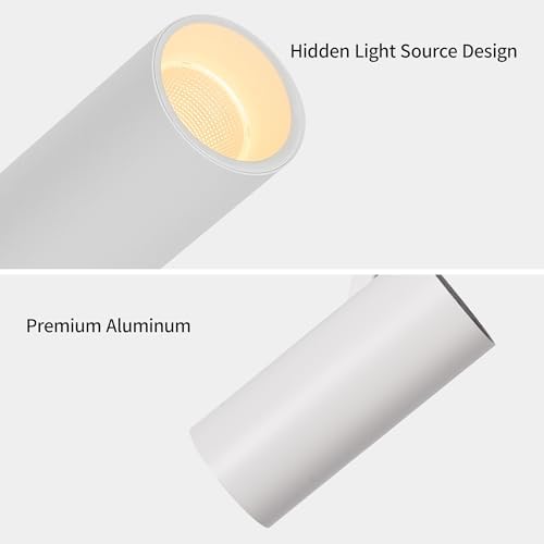 Aisilan 4 Pack 9W LED Modern Directional Dimmable Spotlight Indoor, Adjustable Angle Anti-Glare Wired Ceiling Spot Light Lamp for Living Room, Picture, Panting Accent Lighting, Warm Light, White - Image 4