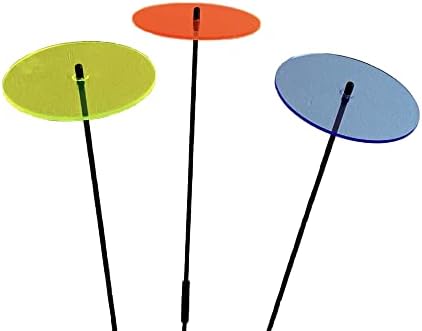 Sun Catcher Garden Decor Glowing Sun Discs Set of 3 Large Garden Stake 75cm, 29.5 inches high Indoor Outdoor Yard Accessory Gardeners Gift, Colour:Orange/Blue/Green (3) BG by SunCatcherGardenDecor