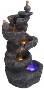 Resin Waterfall Fountain LED Tabletop Relax Decor for Home by Unknown
