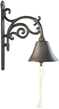Vintage Cast Iron Dinner Bell with Wall Mount（10x8 inches） - Heavy Duty Rustproof Outdoor/Indoor Farmhouse Decor for Garden, Porch & Entryway, Loud Handbell for Classroom/Patio Signaling HC7090 by Unknown
