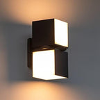 LUTEC Cuba 3000K 1100LM LED Integrated Porch Wall Light Outdoor and Indoor Bedroom LED Wall Lantern Sconce-Bronze by LUTEC