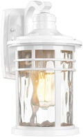 Darkaway Outdoor Wall Light Fixture,14.57inch Large Outside Porch Lights Wall Mounted Water Ripple Glass Exterior Waterproof Lantern Modern Wall Sconce Lighting for Front Door Yard Patio by Darkaway