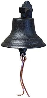 NACH Rustic Cast Iron Doorbell, Small Door Bells for Homes, Dinner Bell, Small Bell, Kitchen Door Bell, Antique Black Doorbell, 8.5x5x6.5 Inches, JS-90-091 - Image 2