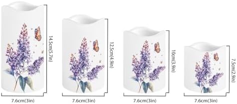 Purple Lavender Flameless Candles with Remote Timer Battery Powered LED Candles Color Changing Pillar Electric Fake Candles Bulk for Indoor Outdoor Home Table Decoration Set of 4 - Image 2